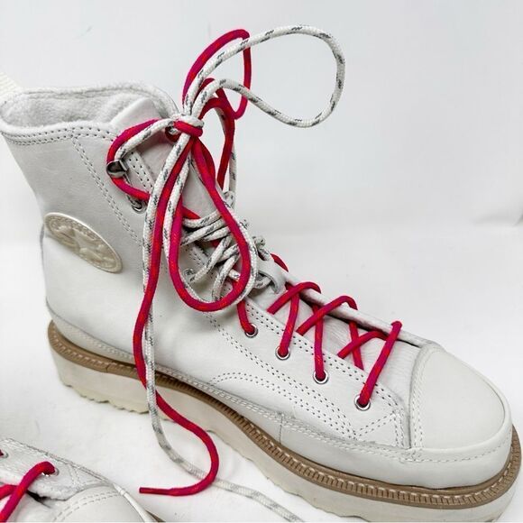 Converse All Terrain Leather Boot Pink Laces Hightop Sneakers Size 10 - Picture 4 of 11